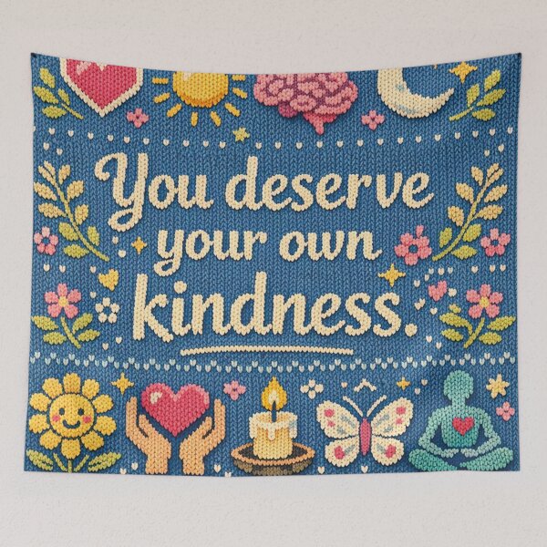 Item preview, You deserve your own kindness: Aesthetic mindfulness knitwear design designed and sold by Mauswohn.