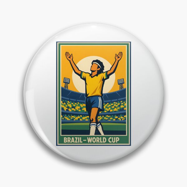 Item preview, Brazil – World Cup | Retro Football Poster designed and sold by WhisperFrame.