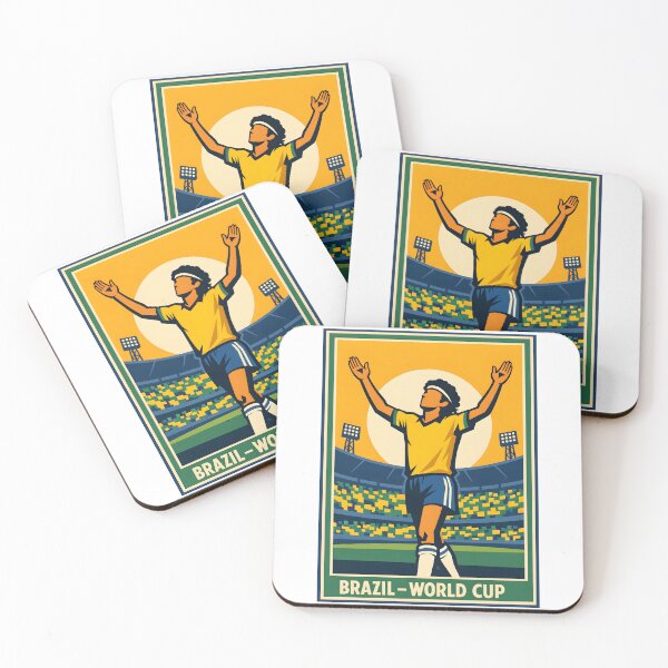 Item preview, Brazil – World Cup | Retro Football Poster designed and sold by WhisperFrame.