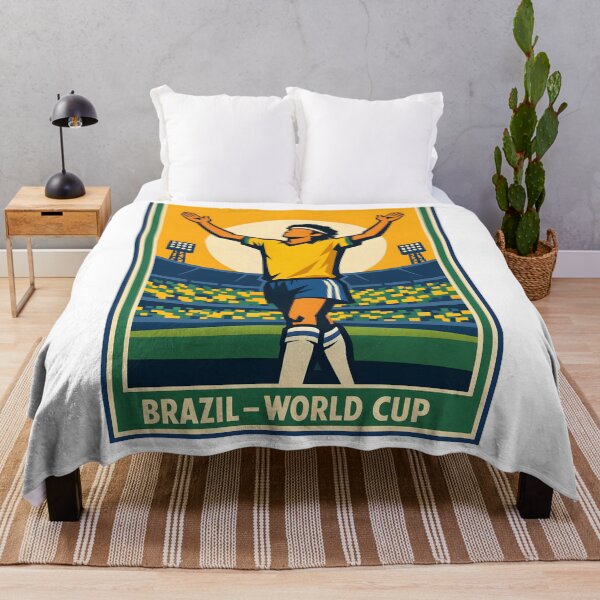 Item preview, Brazil – World Cup | Retro Football Poster designed and sold by WhisperFrame.