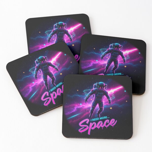Item preview, I Need More Space Neon Astronaut Galaxy Retro Futuristic Design designed and sold by PixelGrafiks.