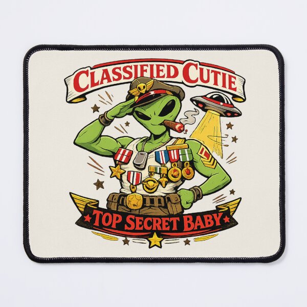 Item preview, Classified Cutie Alien – Top Secret Baby UFO Funny Military Alien T-Shirt designed and sold by JonelCrafts.