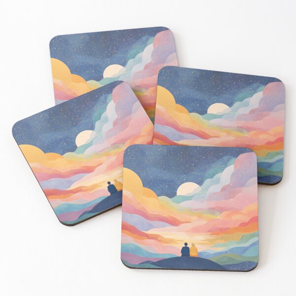 Item preview, You & Me Against the World – Romantic Dreamscape Illustration designed and sold by BobaBunny76.