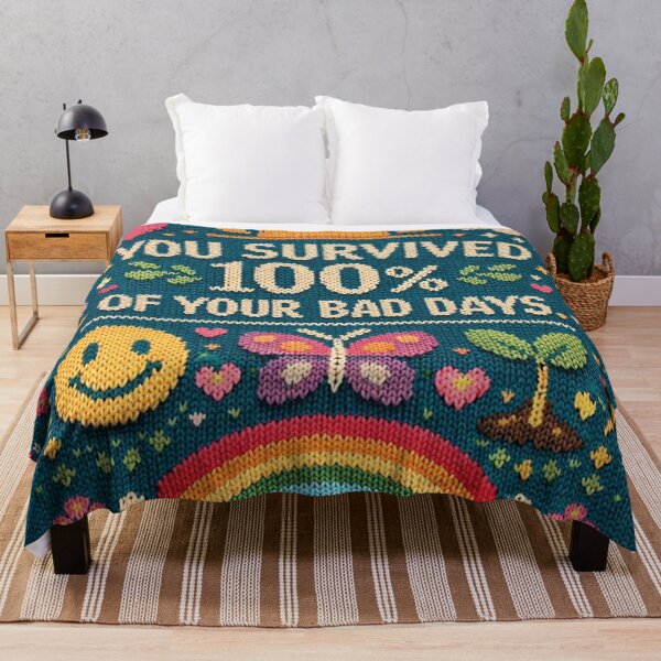 Item preview, You survived 100% of your bad days: Aesthetic mindfulness knitting pattern designed and sold by Mauswohn.