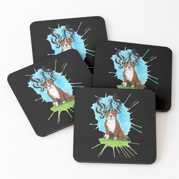 Item preview, Abstract Watercolor Dog Art - Pitbull Boxer Splatter Design designed and sold by BendyBeasts.