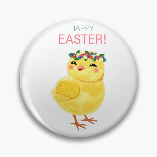 Item preview, Cute Easter vector chick with a wreath of flowers on her head designed and sold by OlhaBondarenko.