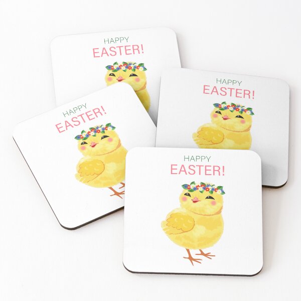 Item preview, Cute Easter vector chick with a wreath of flowers on her head designed and sold by OlhaBondarenko.