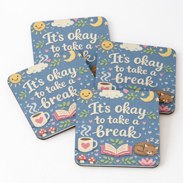 Item preview, It's okay to take a break: Aesthetic mindfulness knitting pattern designed and sold by Mauswohn.