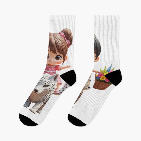 Item preview, The boy and the girl with flowers designed and sold by PP&RAINBOW SHOP.