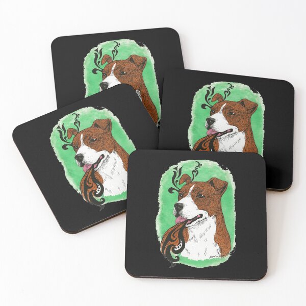 Item preview, Artistic Watercolor Dog Portrait - Pitbull Abstract Splatter Art designed and sold by BendyBeasts.