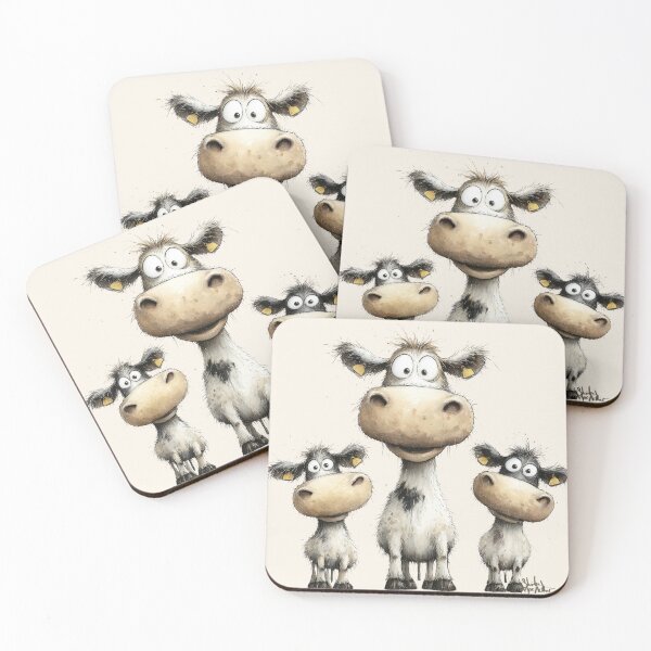 Item preview, CoW PRiNT, ANiMaL PRiNT ' Moos and Coos ' BY SHiRLeY MacARTHuR designed and sold by Shirley MacArthur Art.