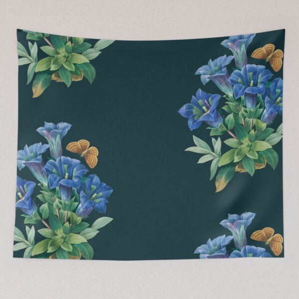 Item preview, Vintage flowers blue designed and sold by VSHine.