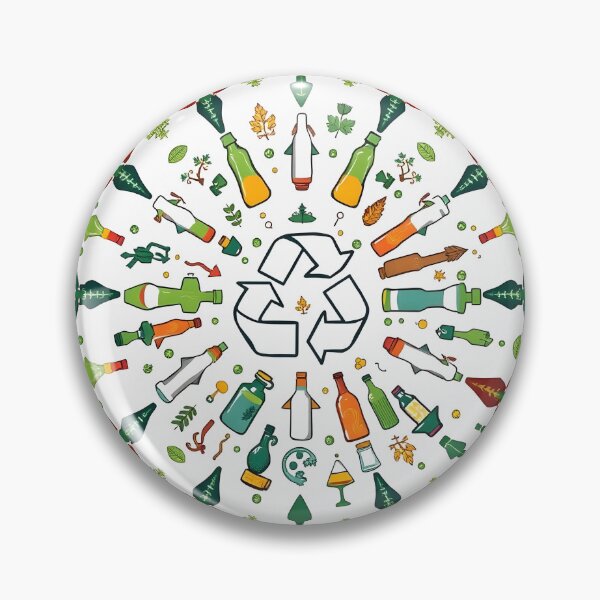 Item preview, Eco‑Friendly Motivation Circular Pattern – Recycled Symbols Design – Sustainable Style designed and sold by PrintMadog.