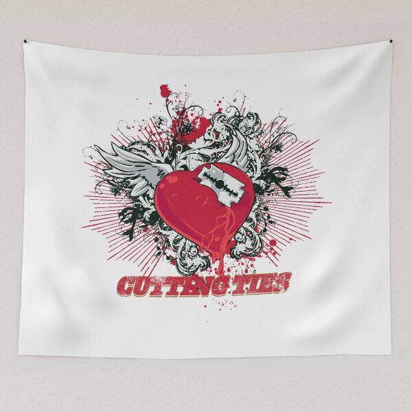 Item preview, Cutting Ties - Edgy Razor Blade Bleeding Heart Goth Art designed and sold by snapifyprints.