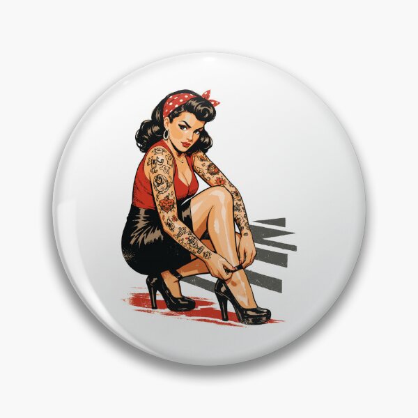 Item preview, Tattoo Pin-Up: Retro advertising print & high heels designed and sold by Pineapple-Tree.