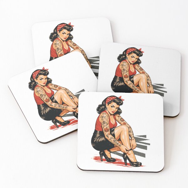 Item preview, Tattoo Pin-Up: Retro advertising print & high heels designed and sold by Pineapple-Tree.