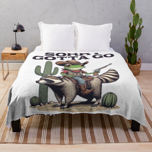 Item preview, Funny Cowboy Frog Riding Raccoon designed and sold by KrisGraphic45.