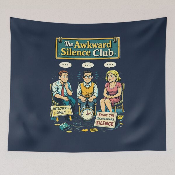 Item preview, The Awkward Silence Club – Retro Introvert Humor designed and sold by LMFARNACIO.