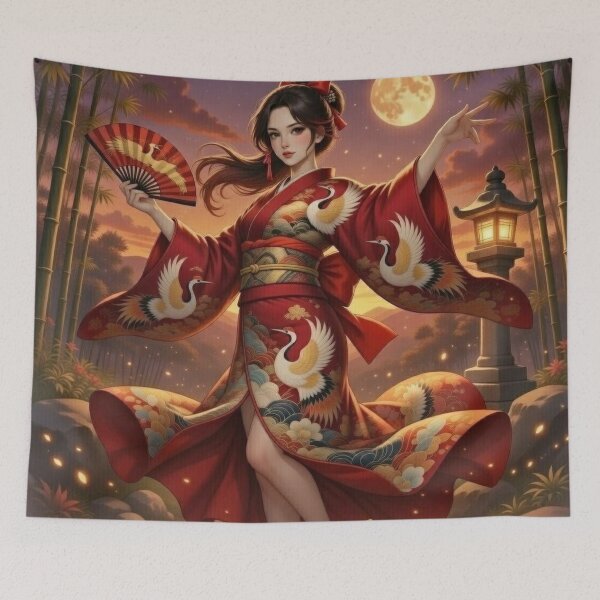 Item preview, Crimson Crane Moonlit Sensu Elegance designed and sold by RadaQueen.