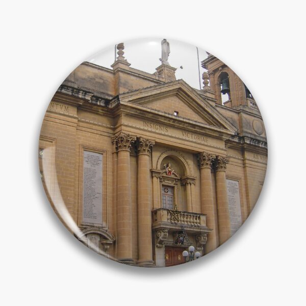 Item preview, Grand Neoclassical Church Facade With Twin Bell Towers and Stone Columns in City Square designed and sold by Nmallia.