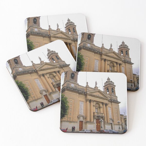 Item preview, Grand Neoclassical Church Facade With Twin Bell Towers and Stone Columns in City Square designed and sold by Nmallia.