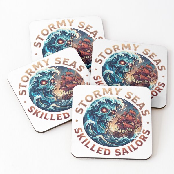 Item preview, Stormy Seas Skilled Sailors – Epic Wave Skull Sailing Ship Graphic designed and sold by ARTCREATESHOP.