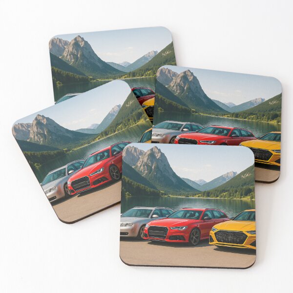 Item preview, Three Performance Touring Vehicles Standing Before A Majestic Mountain Range designed and sold by RevUpDesign.