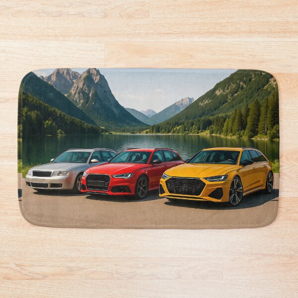 Item preview, Three Performance Touring Vehicles Standing Before A Majestic Mountain Range designed and sold by RevUpDesign.