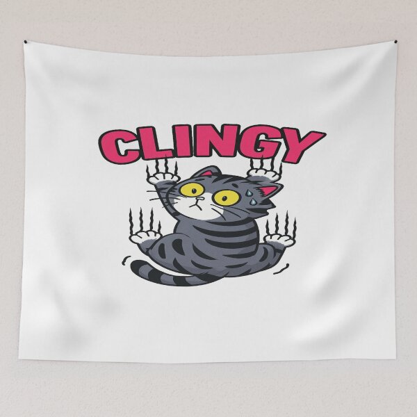 Item preview, Adorable Clingy Cat Cartoon Design – Funny Cute Kitty Illustration for Pet Lovers and Cat Humor Fans designed and sold by Bright Nest Studio.