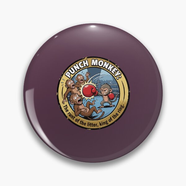 Item preview, Punch Monkey King of the Ring Runt of the Litter Comic Emblem designed and sold by Custom Crest.