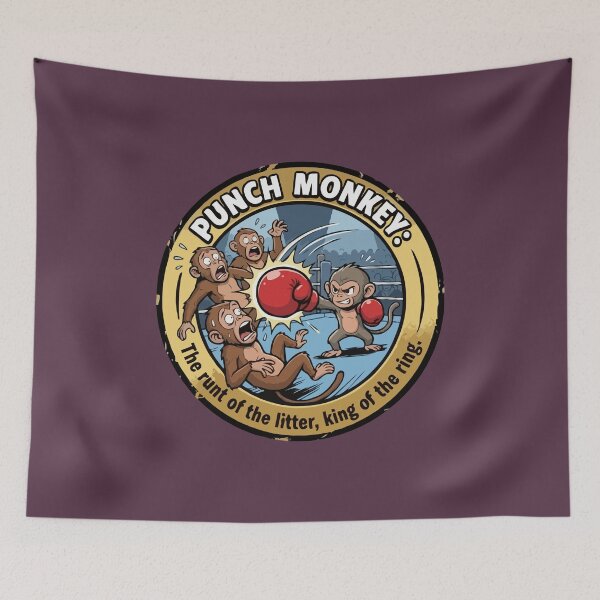Item preview, Punch Monkey King of the Ring Runt of the Litter Comic Emblem designed and sold by Custom Crest.