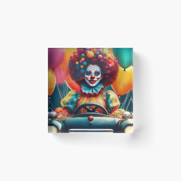 Item preview, Colorful Circus Clown Driving Car – Carnival Party Aesthetic Art designed and sold by Luvahawb.
