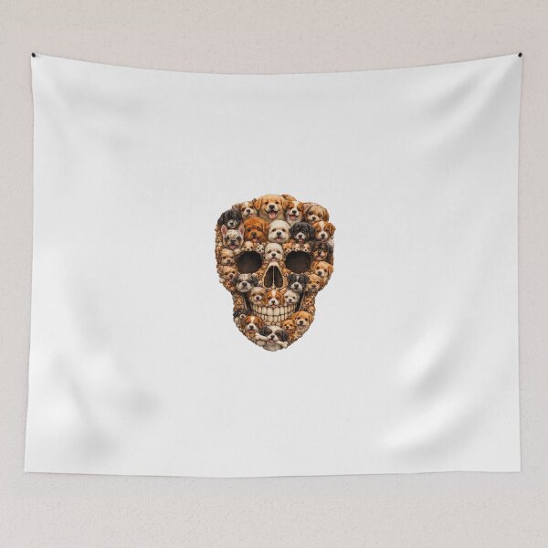 Item preview, puppy skull designed and sold by Mystic & Celestial Art.