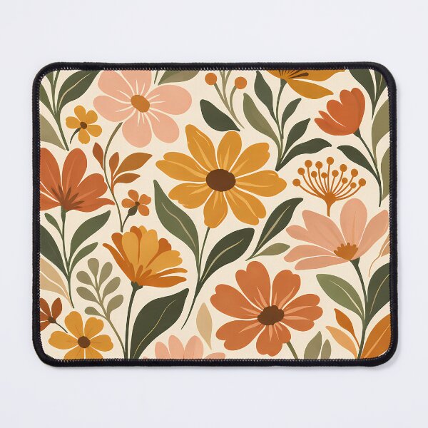Item preview, Retro 70s Floral Pattern – Boho Autumn Wildflowers Mid Century Botanical Aesthetic designed and sold by Lu7u.