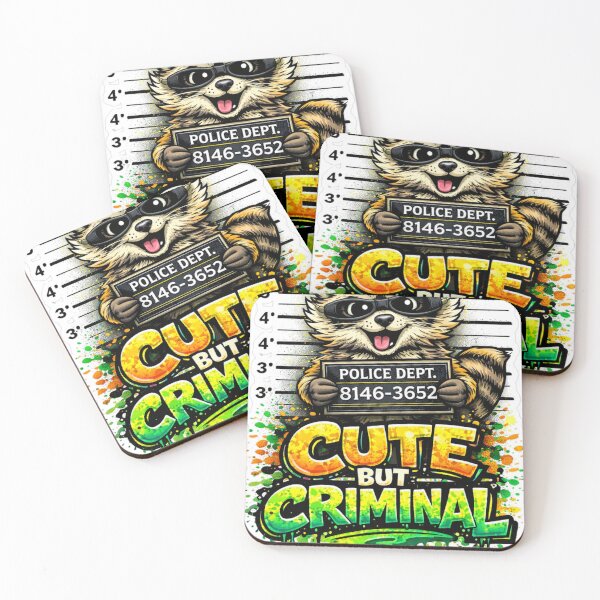 Item preview, Cute But Criminal Raccoon Shirt Funny Trash Panda Mugshot Graffiti Meme designed and sold by ZEBBEDE - Minimal Streetwear .