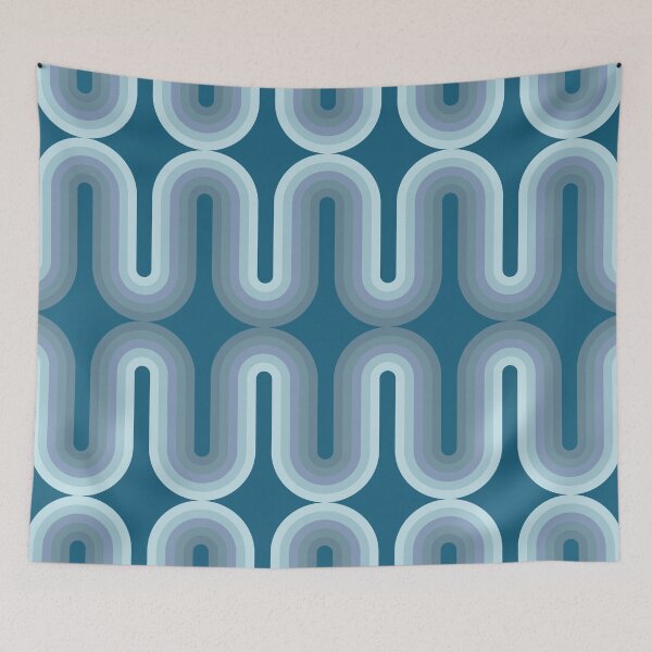 Item preview, Retro Mid Century Modern - Blue gradient designed and sold by JMgraphic.