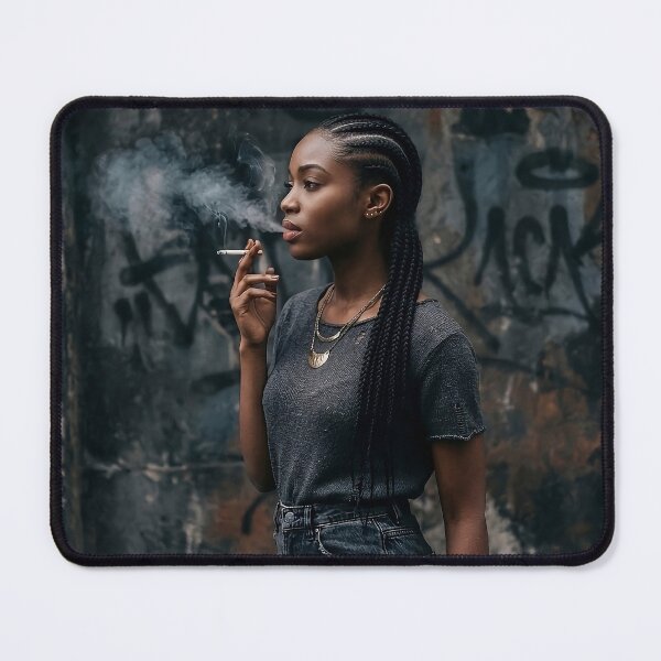 Item preview, African Woman Profile Art - Urban Grunge Aesthetic designed and sold by PawsyVibe.