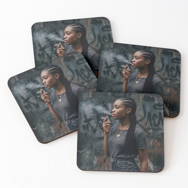 Item preview, African Woman Profile Art - Urban Grunge Aesthetic designed and sold by PawsyVibe.