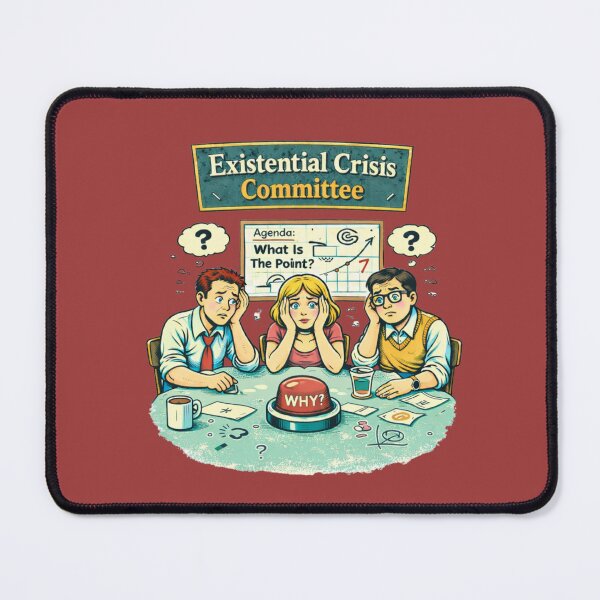 Item preview, Existential Crisis Committee – Retro Philosophy Humor designed and sold by LMFARNACIO.