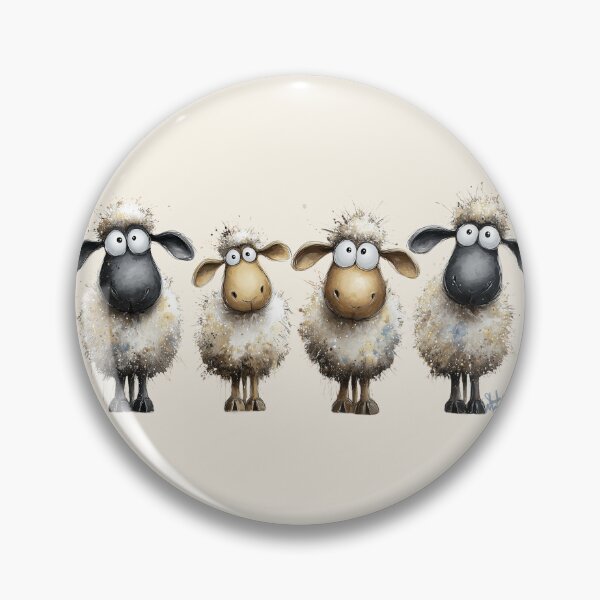 Item preview, Gorgeous Sheep ' Four Sheep in a Row ’ BY SHiRLeY MacARTHuR designed and sold by Shirley MacArthur Art.