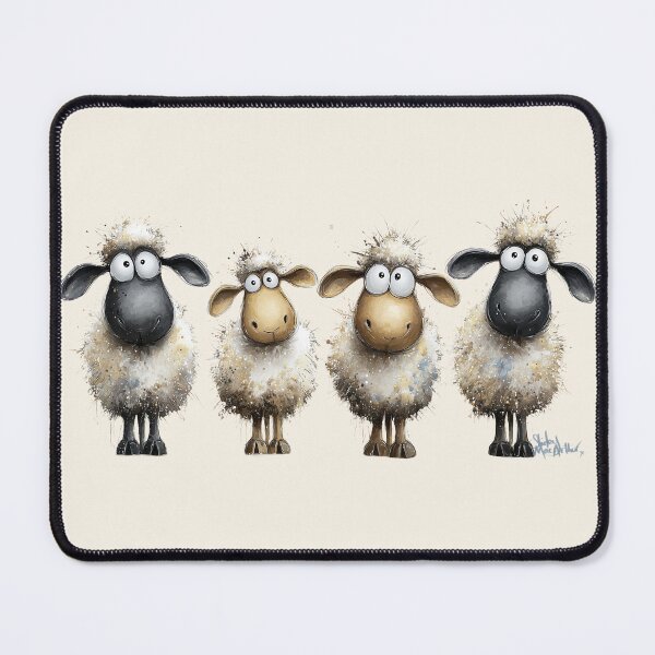Item preview, Gorgeous Sheep ' Four Sheep in a Row ’ BY SHiRLeY MacARTHuR designed and sold by Shirley MacArthur Art.