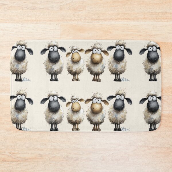 Item preview, Gorgeous Sheep ' Four Sheep in a Row ’ BY SHiRLeY MacARTHuR designed and sold by Shirley MacArthur Art.