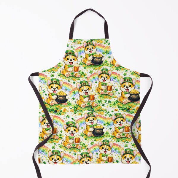 Item preview, St. Patricks Corgi Pattern designed and sold by ChaosCultCreations.co.