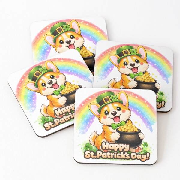 Item preview, St. Patricks Day Corgi  designed and sold by ChaosCultCreations.co.