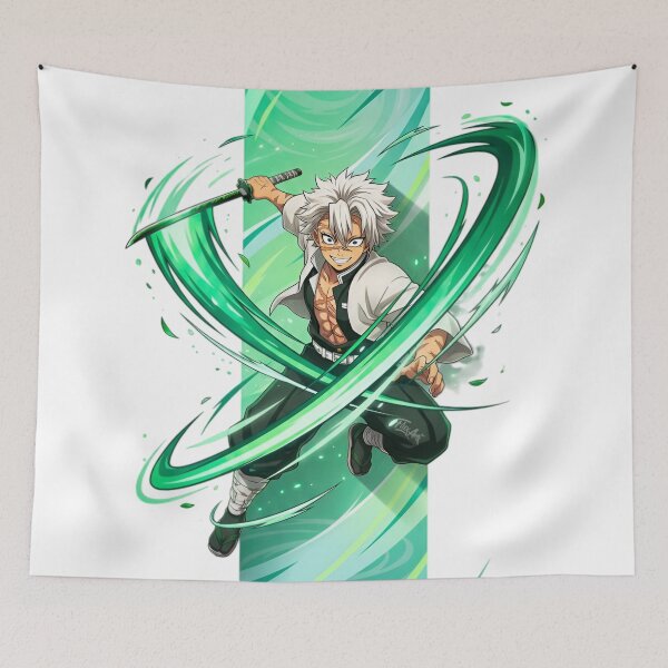 Item preview, Wind Blade Samurai – Green Energy Anime Warrior Illustration designed and sold by Dyan4.