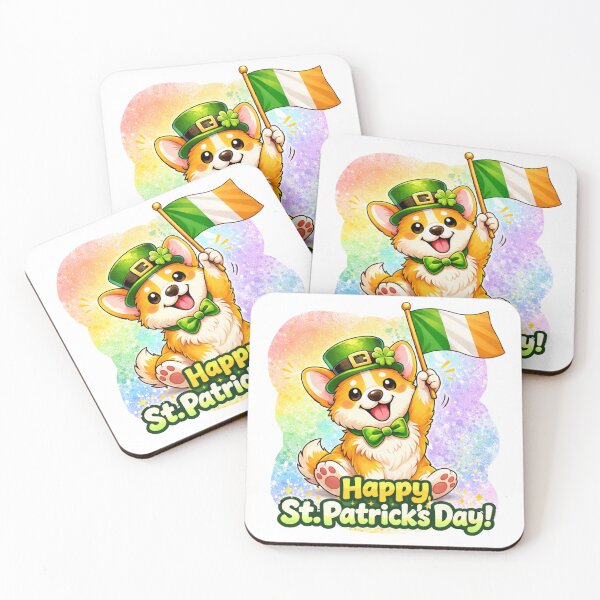 Item preview, St. Patricks Day Irish Corgi  designed and sold by ChaosCultCreations.co.