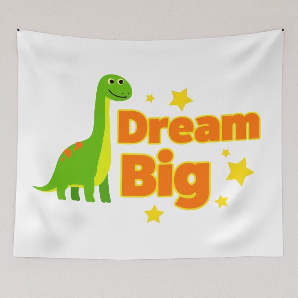 Item preview, Friendly Long Neck Dinosaur Dream Big Illustration designed and sold by Fábulas y Enseñanzas.
