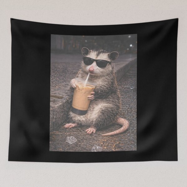 Item preview, Opossum Drinking Iced Coffee designed and sold by JODYSMORGAN.