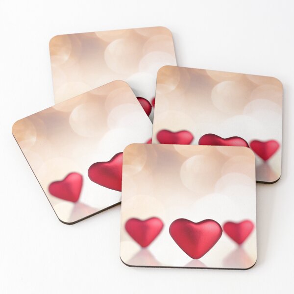 Item preview, Red Hearts with Golden Bokeh designed and sold by katifinell.