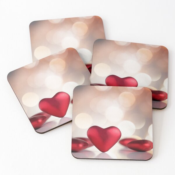 Item preview, Red Hearts with Golden Bokeh designed and sold by katifinell.